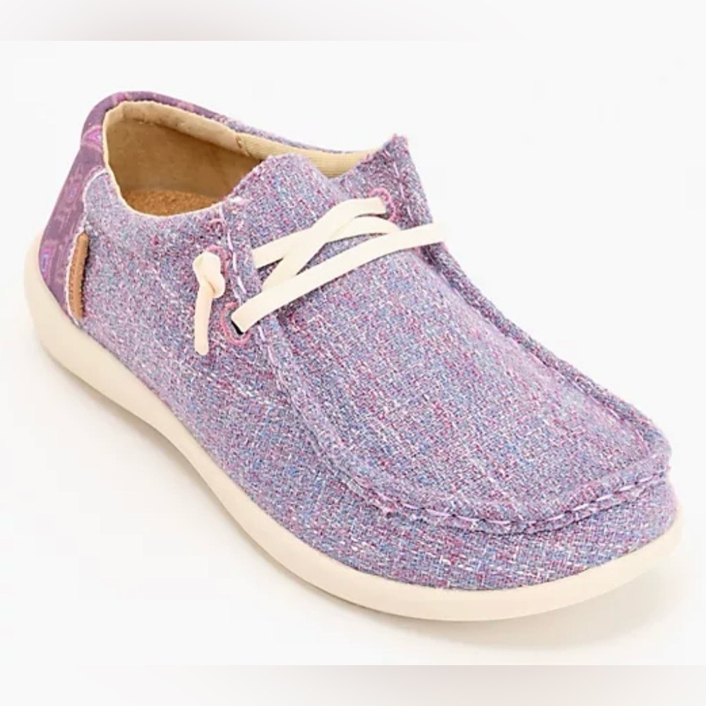REVITALIGN Lavender Tweed Slip-On Mule with Cream Laces Size 8.5
